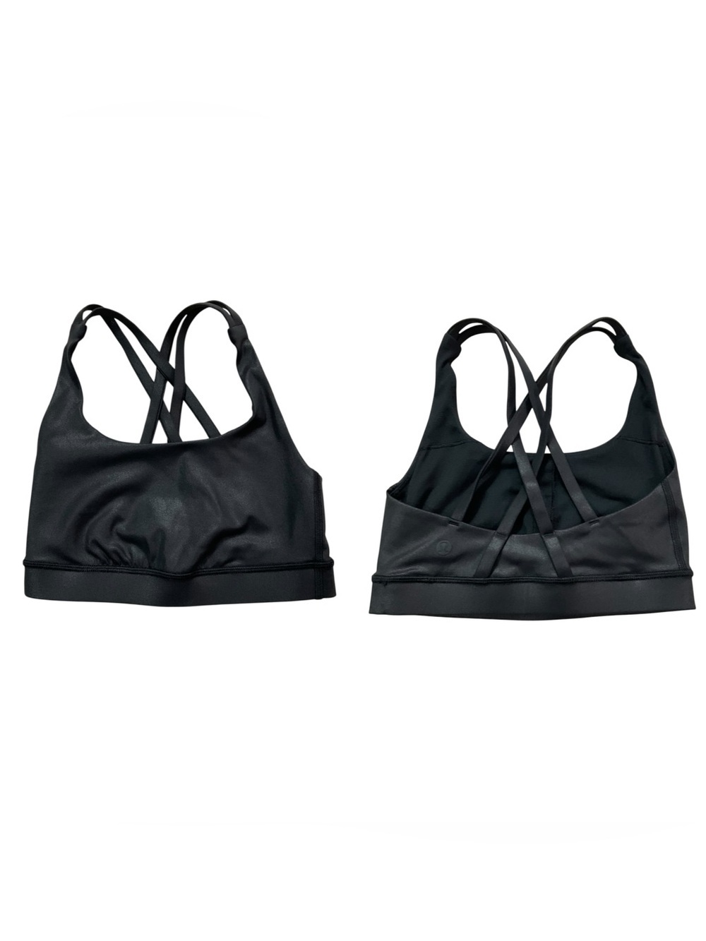 Lululemon Energy Bra Shine Matte Black Foil Medium Support B–D Cups Size 2